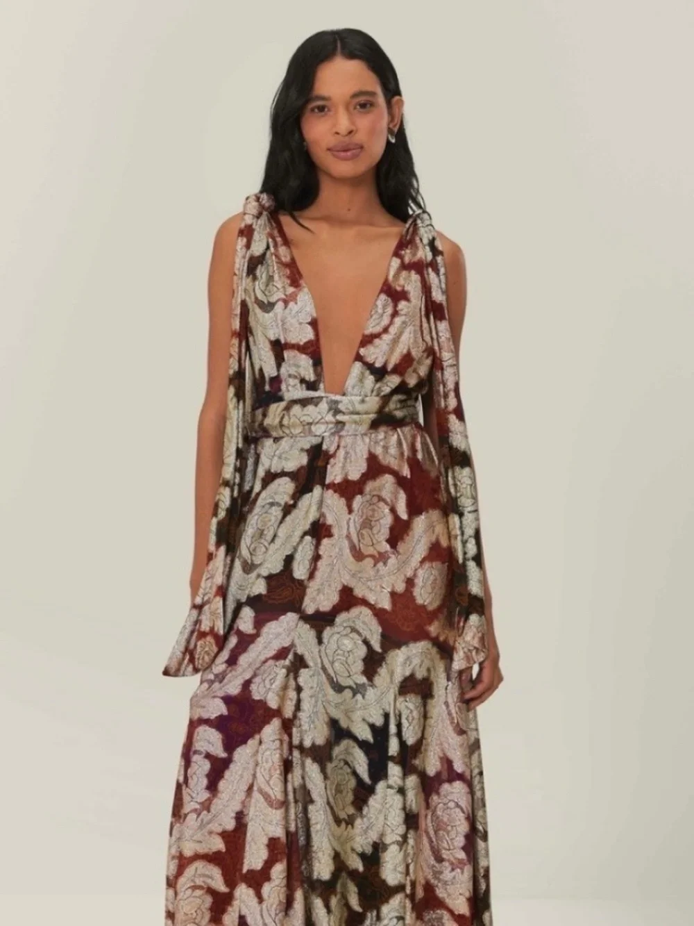 Farm Rio Lamé Jacquard Maxi Dress - Picture 11 of 11